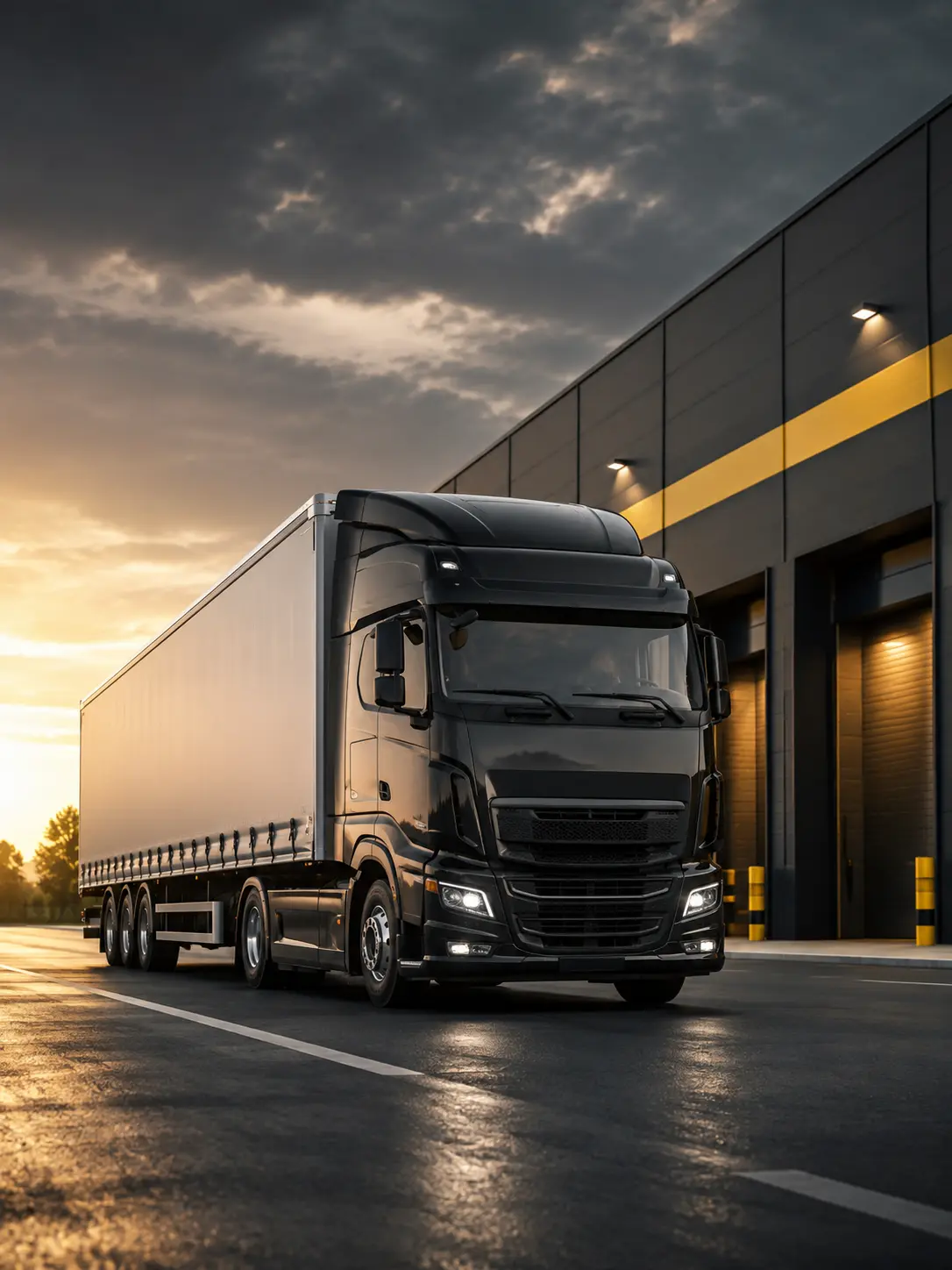 Camion assurant la livraison de pneumatiques pour professionnels