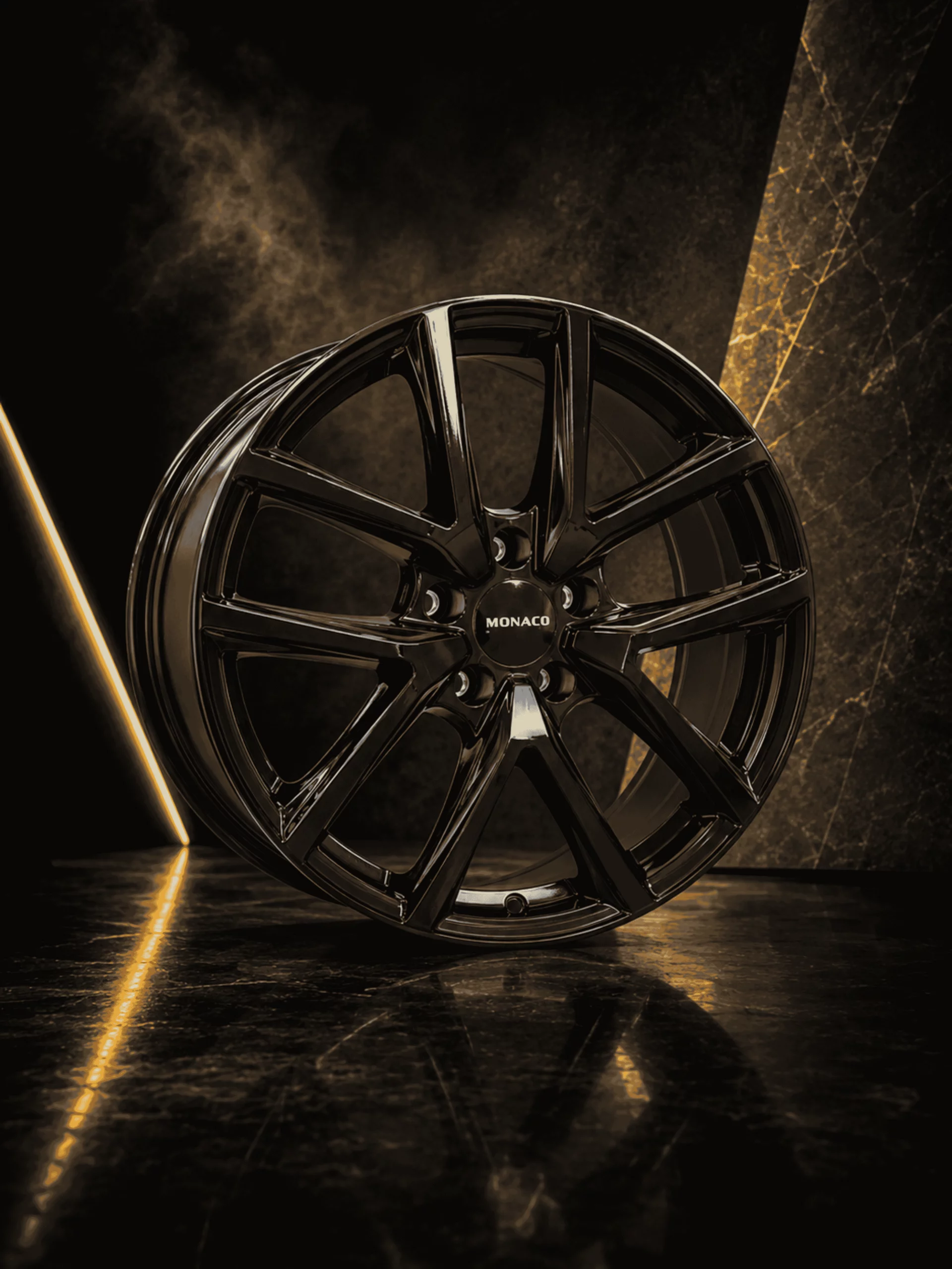 Jante automobile noire destinée aux professionnels